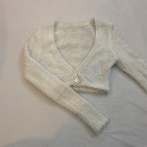 fuzzy cropped sweater